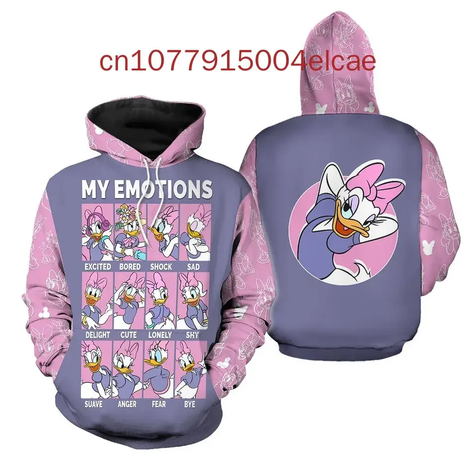 Disney Hoodie Daisy Duck Men and Women Children's 3D Printed Casual Fashion Y2k Hoodie