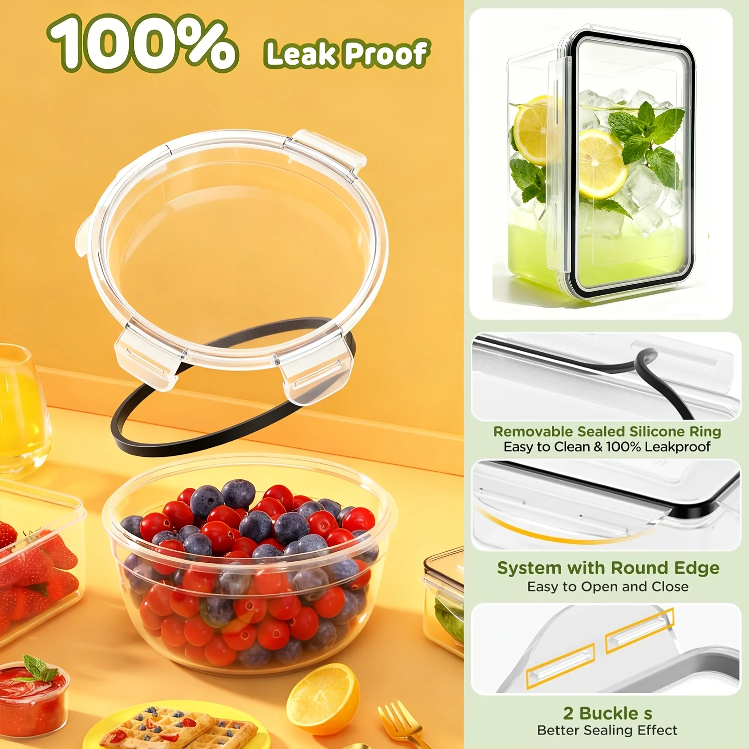 2/4/6/8-teiliges Rundes Frisch – Meal Preparation Bewertung und Preis