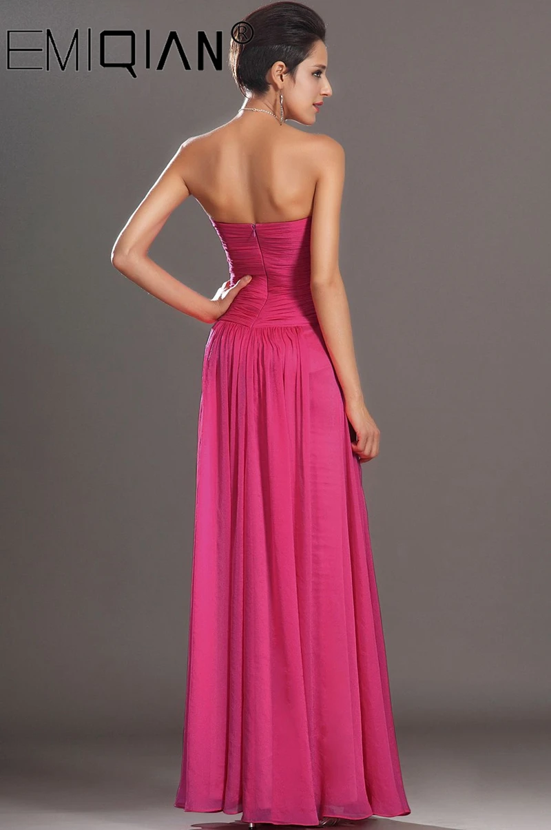 New Arrival Eye-catching Strapless Formal Prom Dress Strapless High Slit Evening Dress