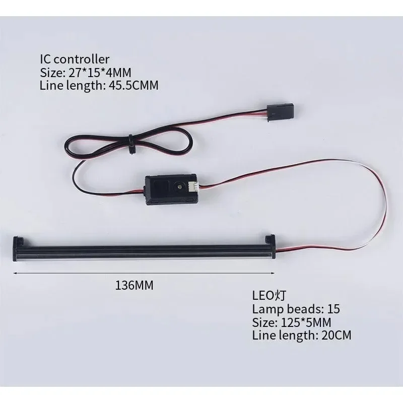 

Rc Car Roof Lamp 7 Colors And 12 Modes Led Light Bar For 1/10 Rc Crawler Trxs Trx4 UDR Axial Scx10 Rgt D90 Rubicon