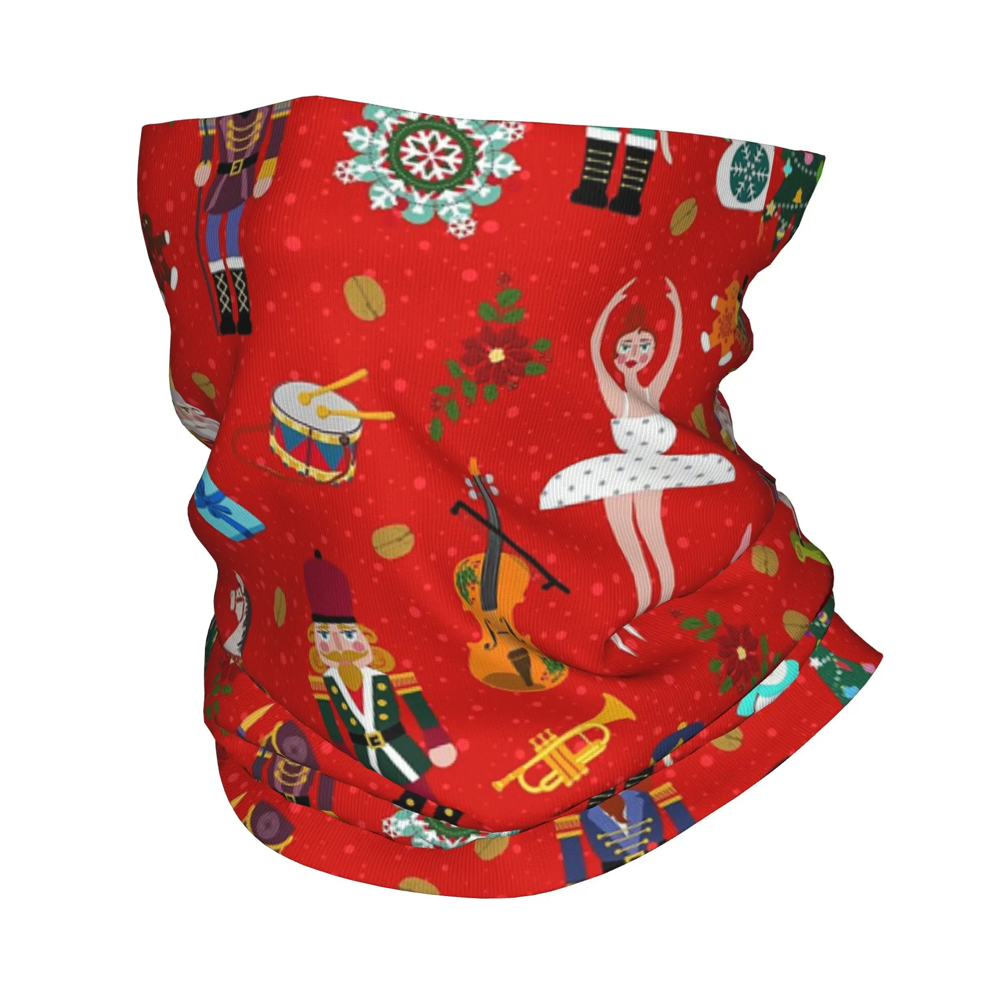 

Бандана-шарф с принтом «Щелкунчик и Холли» для Рождества, многофункциональный велосипедный шарф, унисекс, для активного отдыха и спорта