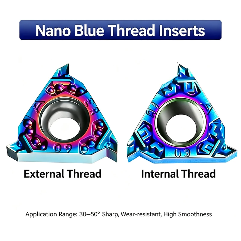 Nano Blue CNC Innen- und Außengewindeeinsätze Universelle Gewindeschneidwerkzeuge 16ER 16IR Speziell für gehärteten Stahl – Detail 3