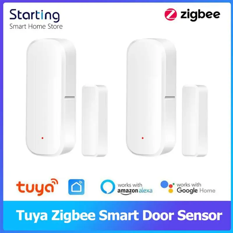 tuya smart door sensor wi fi zigbee open detectores fechados protecao de seguranca smart life control alexa google home 01