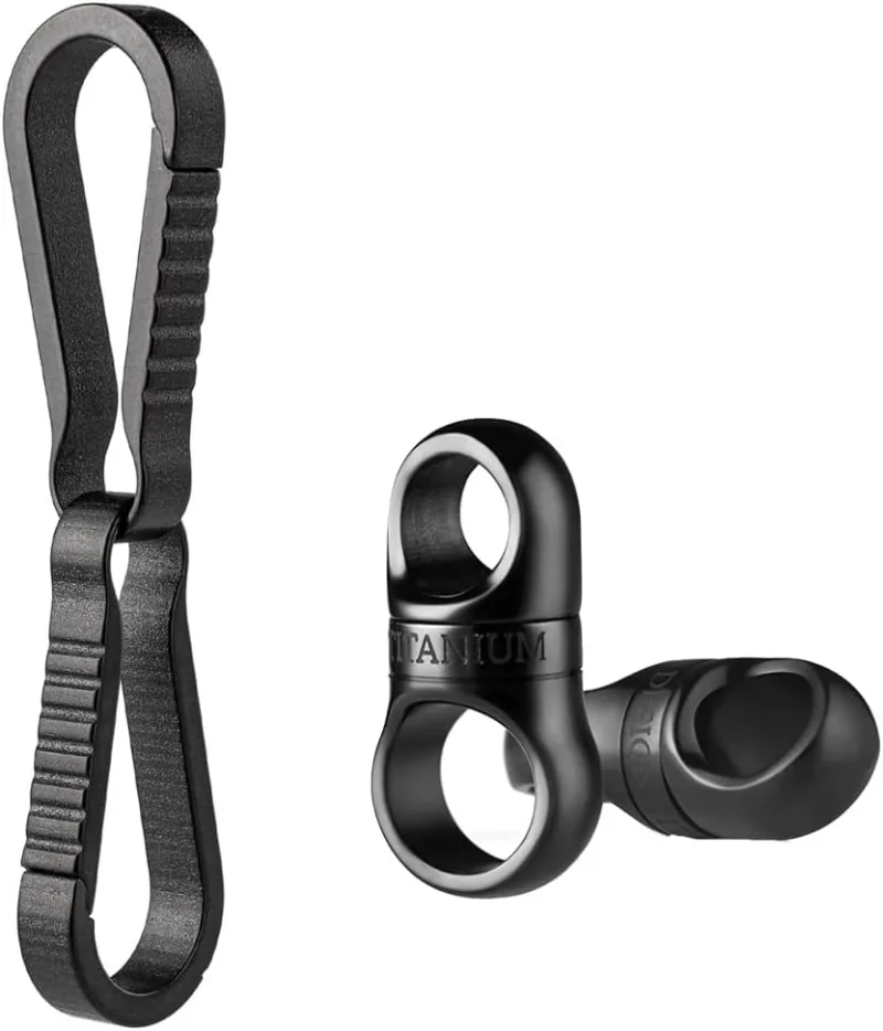Titanium Swivel Key Ring Connector & Key Chain Clip Hook, Mini EDC Key Holder Portable Outdoor Daily Carry Keychain for Men