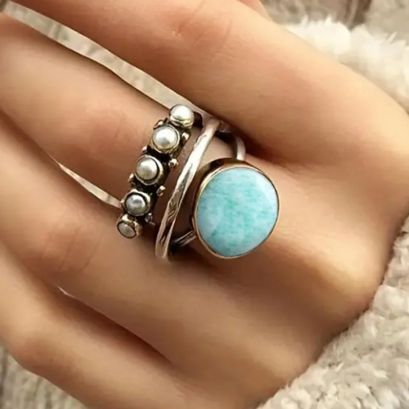 Fashionable Bohemian Ring Men\'s and Women\'s Ring Vintage Ring Jewelry Birthday Anniversary Gift for Lovers and Friends