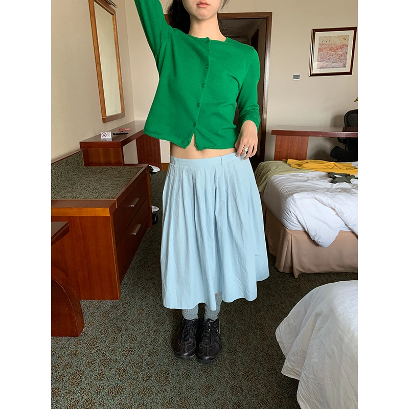 

Retro Slimming Open Cardigan Sweater Women's Casual Knitted Top V-ne Long Sve Regular Fit Korean Design Sensation