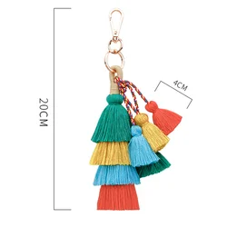 1pc Cotton Thread Fashion Bag Pendant Accessories Tassel Keychain Beautiful Bag Pendant for Decoration (Green)