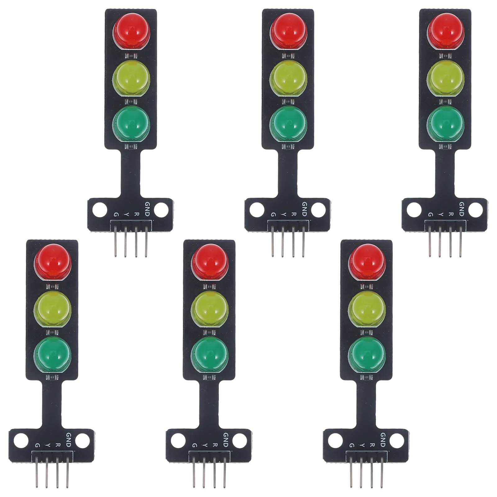 

Набор из 6 модулей светофорных сигналов (красный/зеленый LED) на печатной плате для систем управления дорожным движением, электронных проектов DIY и образовательных целей