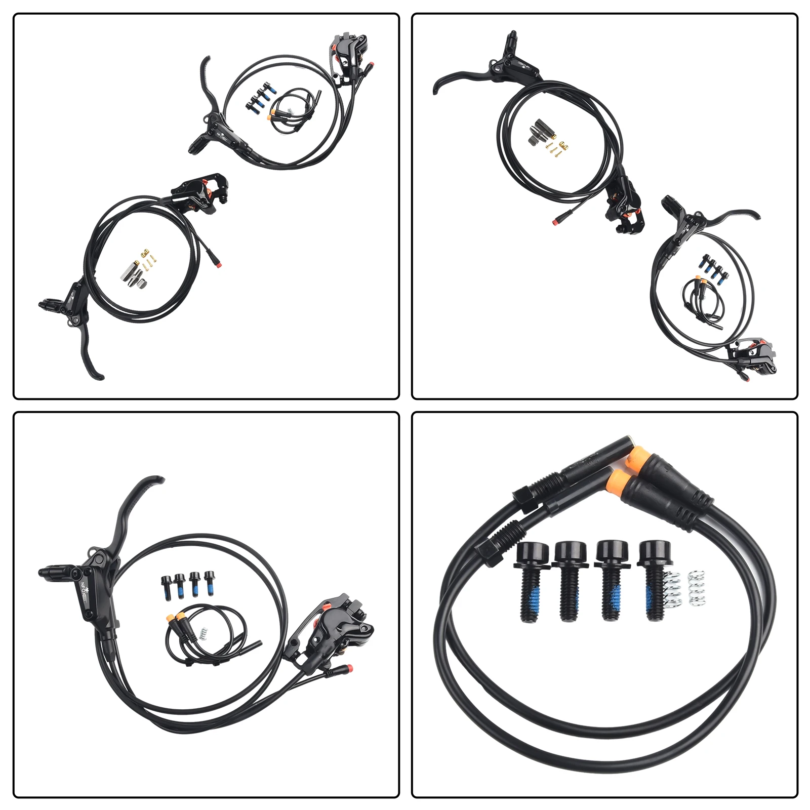 Enhanced Performance and Durability EBike Hydraulic Disc Brake Front Rear Twin Disk Dual Callipers by RisunMotor