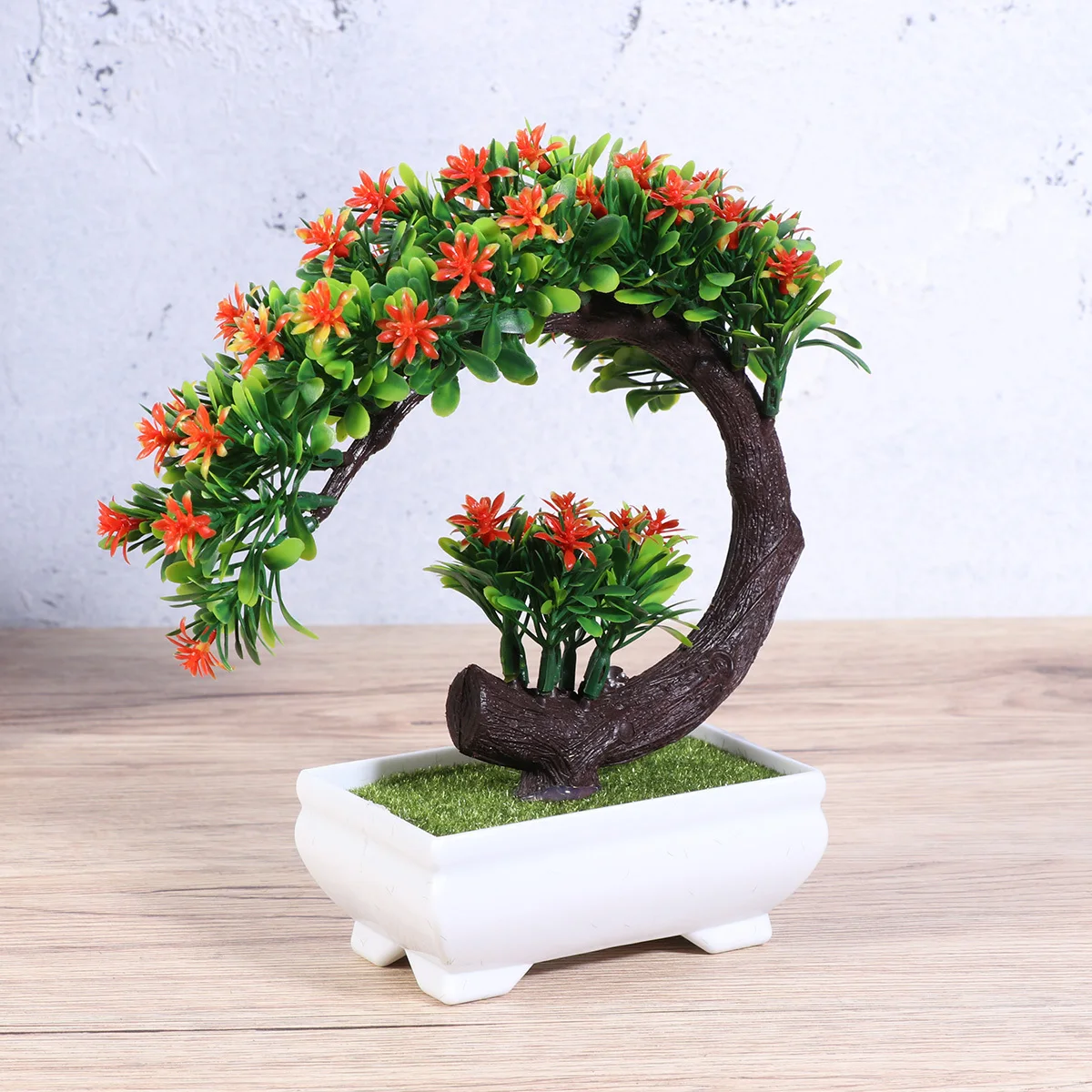 

Pot For Home Office Modern Bonsai Green Plant Pot Decor Table Pastoral Style Bonsai Window Desk Decoration Orange
