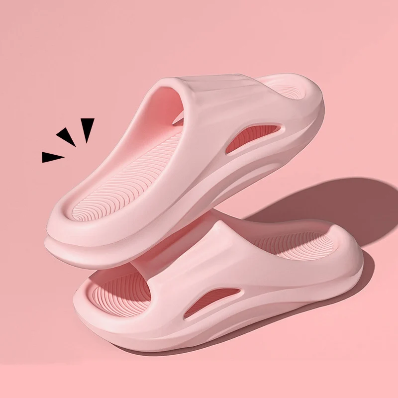 

Легкие мягкие тапочки-облака для женщин, большие размеры, парные, на платформе из ЭВА, нескользящие, для ванной и дома