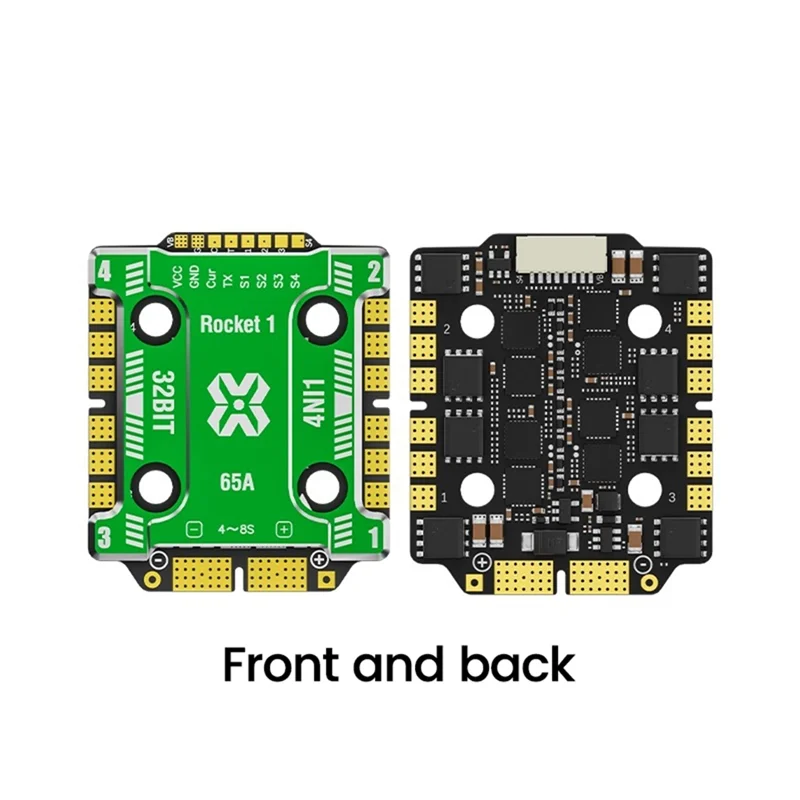 

MACH-For RC FPV Drone Compatible 4-IN-1 ESC Module 2065 AM32 32Bit 65A 4-8S Lipo 20X20mm Aluminum Alloy Heat Sink Design