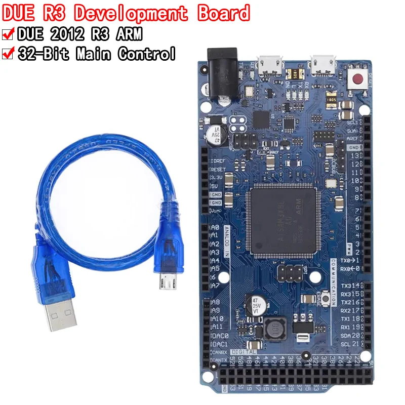 

Official Compatible DUE R3 Board SAM3X8E 32-bit ARM Cortex-M3 / Mega2560 R3 Duemilanove 2013 For Arduino Due Board With Cable