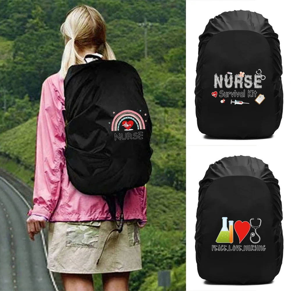 

20L-70L Backpack Rain Cover Outdoor Climbing Bag Cover Waterproof Rain Case for Backpack Nurse Pattern Foldable Dust Cover