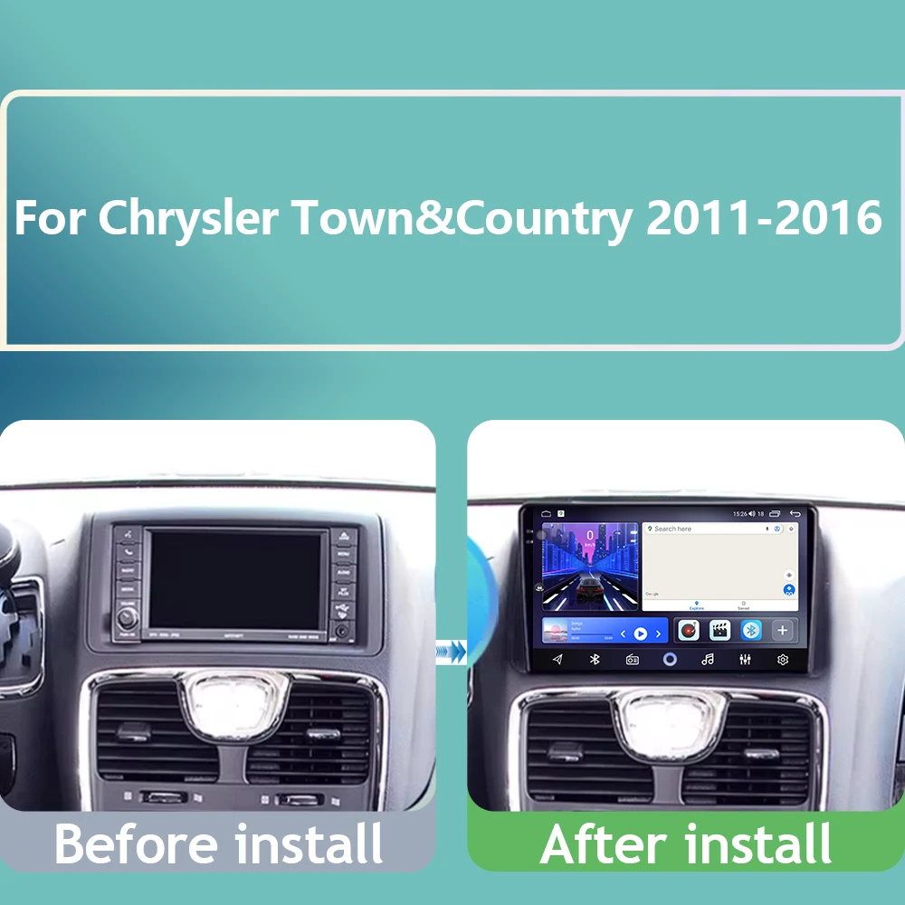 

DAB WIFI DSP For Chrysler Town&Country 2011-2016 Android 15 Carplay GPS Navigation Video Car Radio Automotive Multimedia Car DVD
