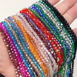 100pcs 4mm Austrian Crystals Faceted Glass Bicone Shaped Loose Spacer Beads For Jewelry Making Bracelet Necklace DIY Accessories