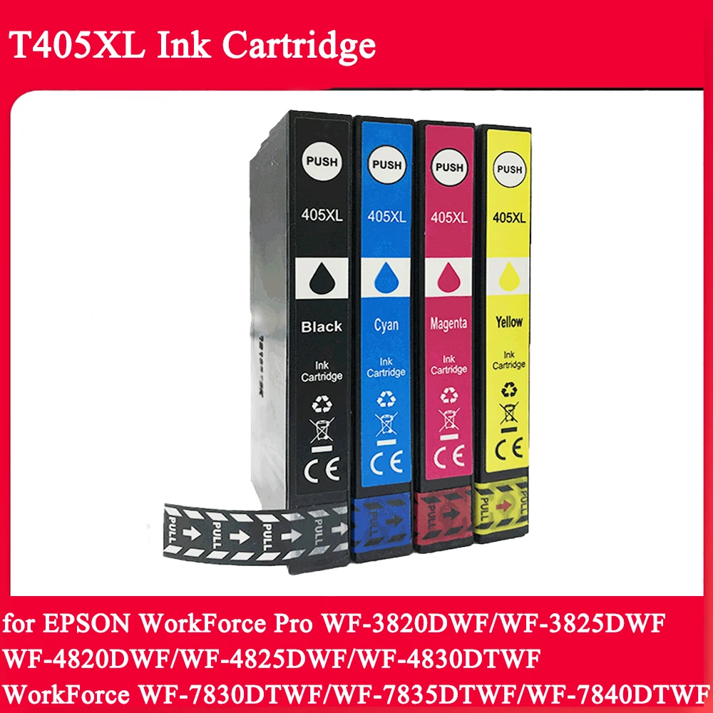 

Картридж T405 405XL, совместимый с Epson WorkForce Pro WF-4825DWF WF-4830DTWF WF-7830DTWF WF-7835DTWF WF-7840DTWF WF-4820