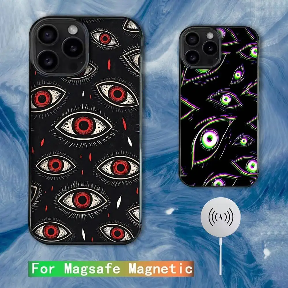 

Scary Eyes Catton Phone Case For iPhone 16e,16,15,14,13,12,11,Plus,Pro,Max,Mini Magsafe Magnetic Wireless Charging