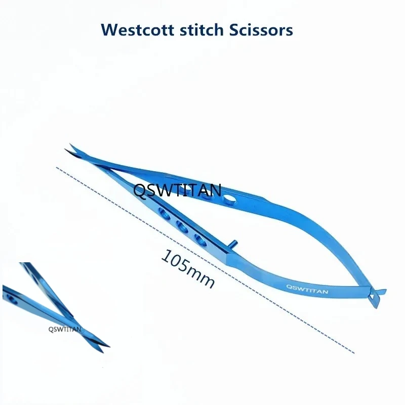 QSWTITAN مقص العيون Westcott غرزة مقص العين أداة الجراحة المجهرية التيتانيوم مقص العيون