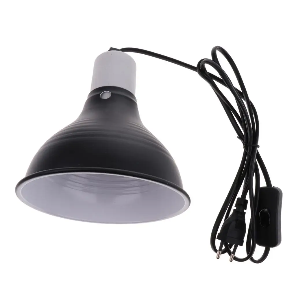 EU Plug gad lampa grzewcza UVA UVB uchwyt lampa kopułkowa żarówki E27 podstawa z włącznikiem/wyłącznikiem, Terrarium Vivarium