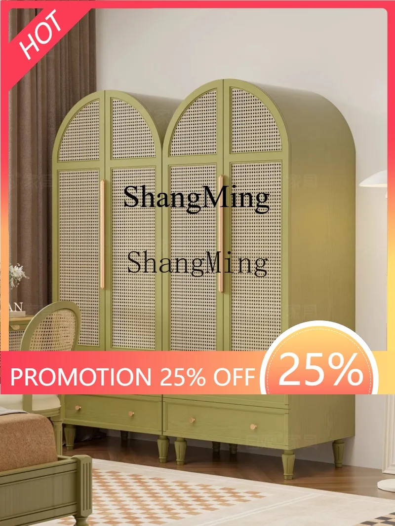 

ZYY household high value wardrobe pure natural rattan combination wardrobe door small apartment hanging wardrobe