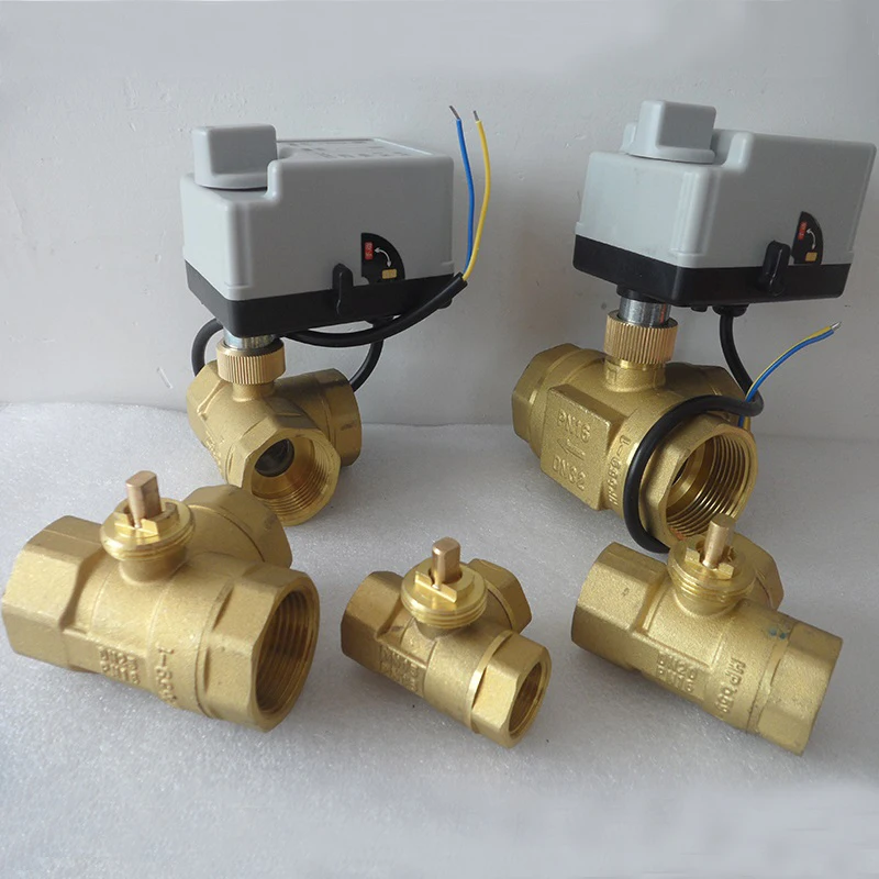 

2-wire 3-way T type Electric actuator brass motorized ball valve AC220V DC12V-24V electric actuator with manual switch