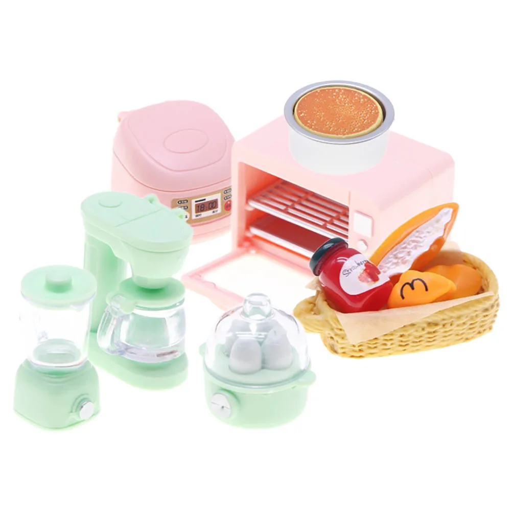 

7pcs Realistic Kitchen Appliances Toy: Miniature Kitchenware Set For Pretend Detail House Cooking Utensils, Tiny Rice