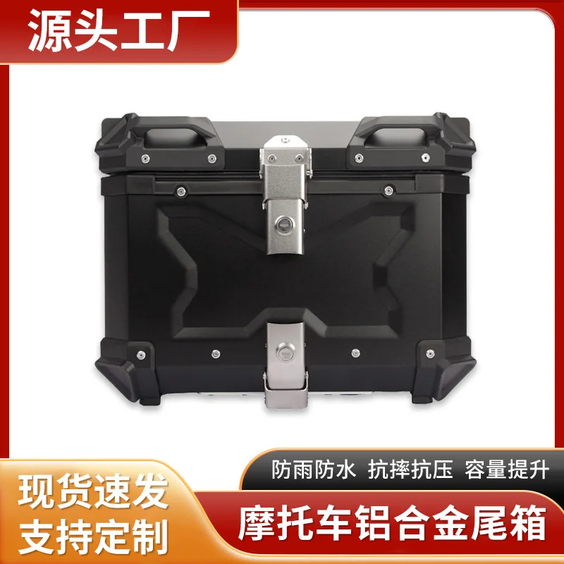 Aluminum Motorcycle Tail Box 25L to 100L Quick Release Hard Top Case Waterproof Storage Trunk with Leather Lining and Anti