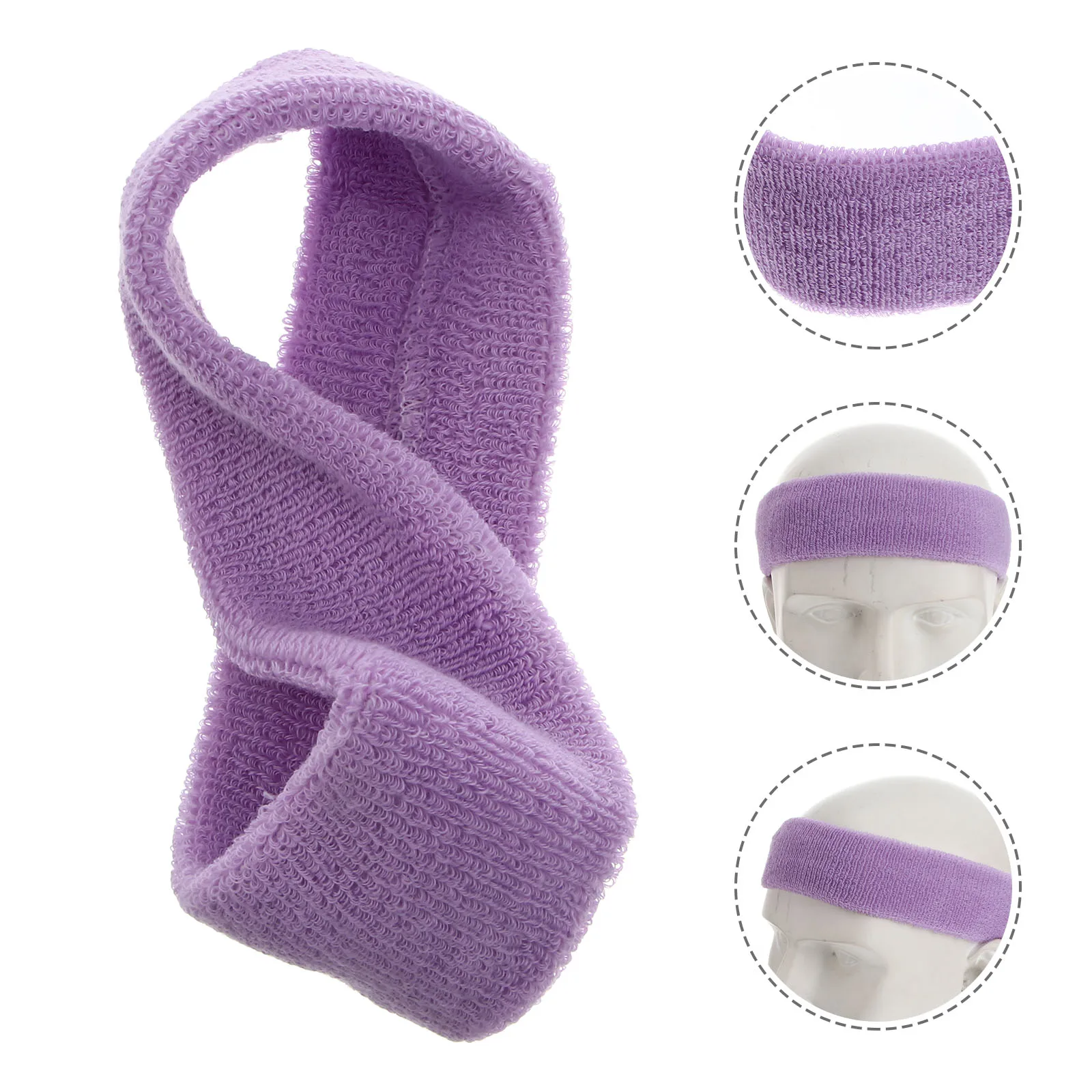 

Sports Headband 2 Bracelets Set Light Purple Cotton Nylon Spandex Absorb Perspiration Soft Comfortable All Weather Suitable Men