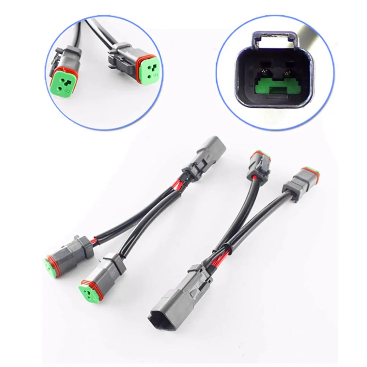 Y Type Leads Deutsch DT DTP 2 Pin Socket Adapter for LED Pod Work Light Retrofit Connectors Wiring Harness