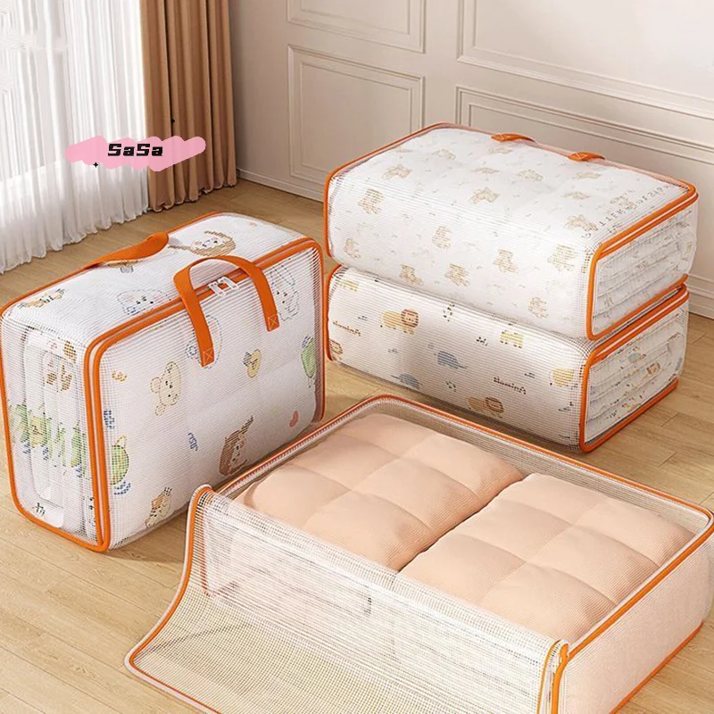 1 قطعة S/M/L/XL سعة كبيرة منظم الملابس المنزلية حقيبة التخزين المحمولة غرفة نوم حاوية لحاف العودة إلى المدرسة حزمة حقيبة