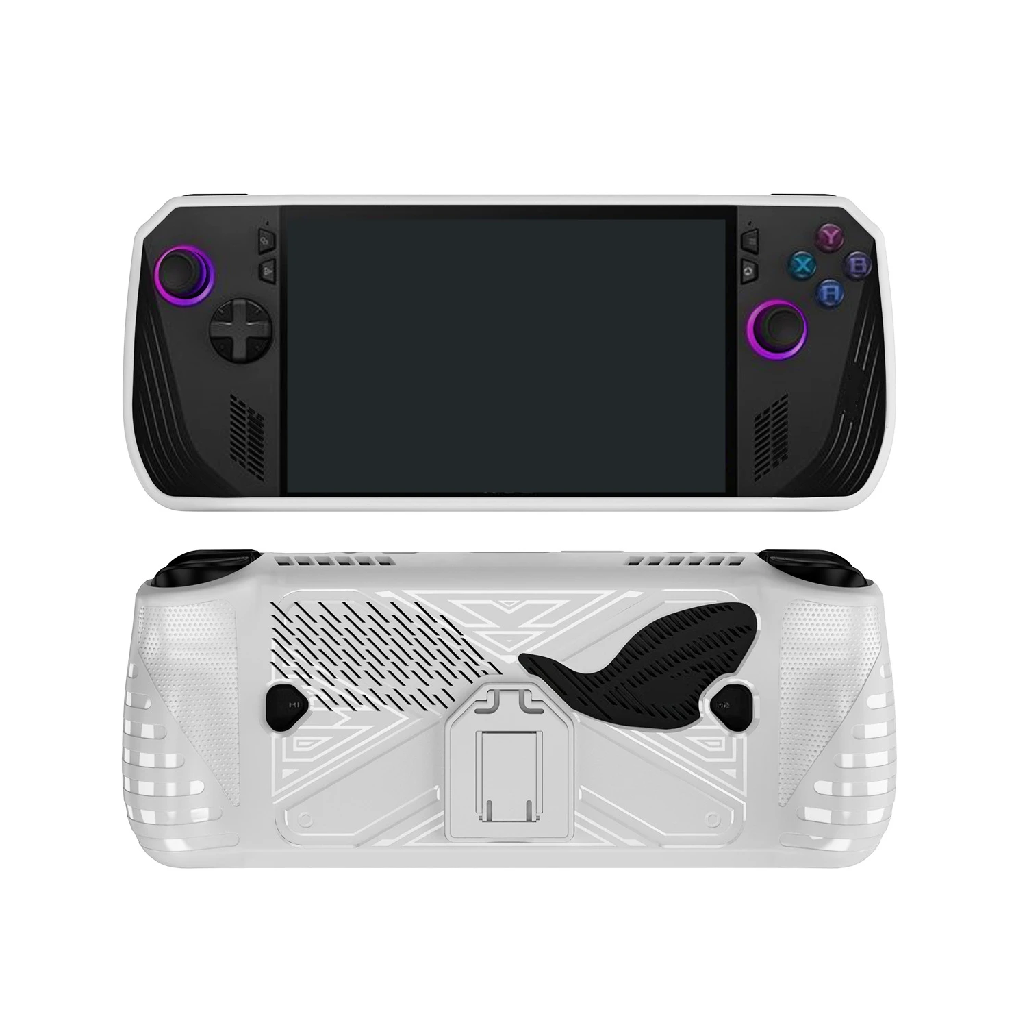 

for ROG ALLY X TPU Protective Cover Shockproof Gaming Console TPU Case with Stand Black White