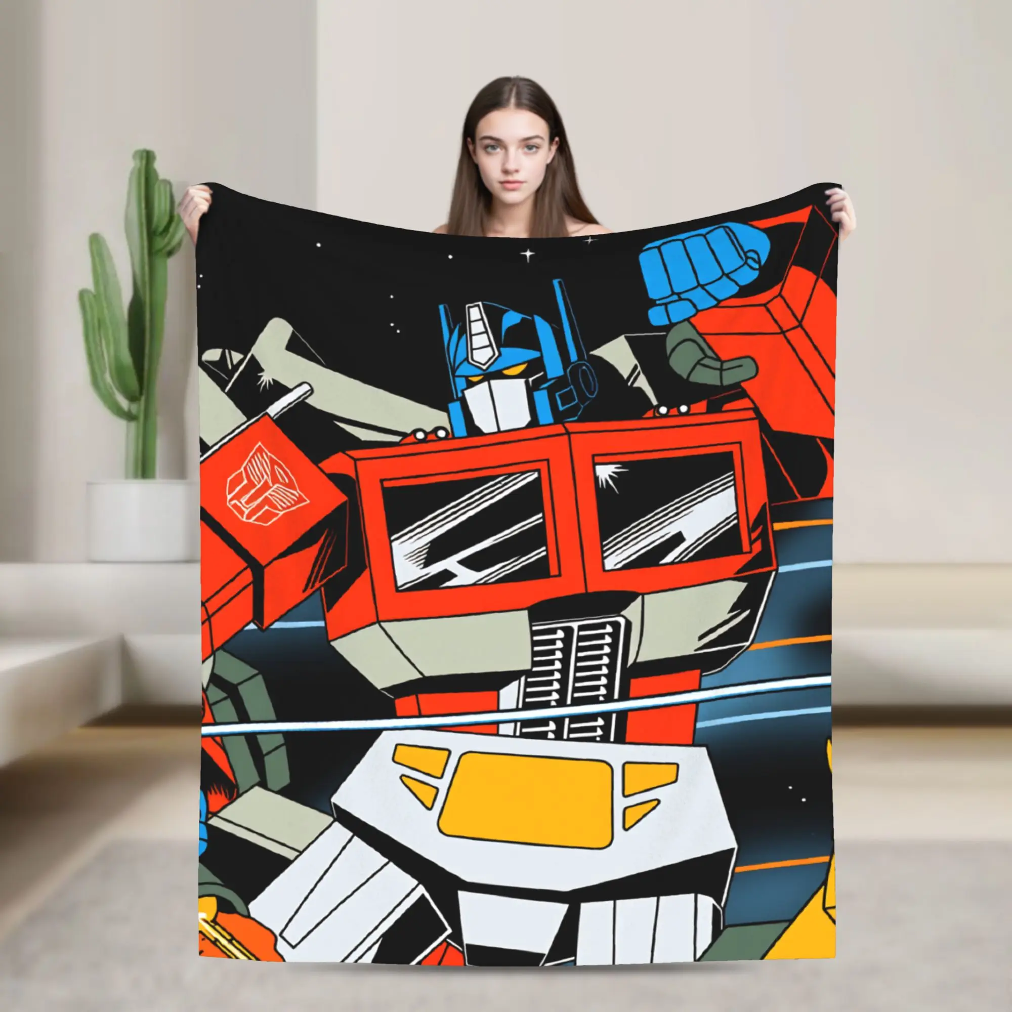 Warm Soft Blanket Travel Office Cartoon T-Transformers Autobots Bedding Throws Anime  Flannel Bedspread For Couch Sofa Bed Cover