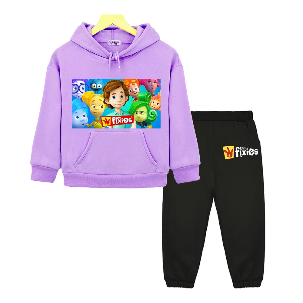 The Fixies Russia anime hoodie Fleece sweatshirt kids boutique clothes Autumn pullover y2k Kawaii Jacket Hooded boys girls Sets image 4