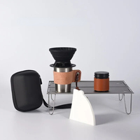 Hand Pour-Over Coffee Set Portable Silicone Coffee Filter Cup CoffeeCup/Bean Jar/Filter Paper Camping Travel Coffee Brewing Tool