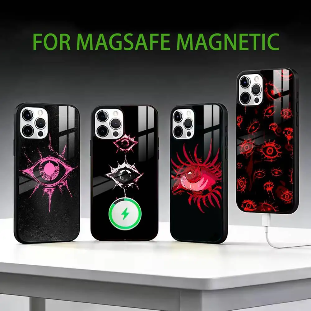 

Terror Red Evil Eye Phone Case For iPhone17,16,15,14,13,12,11 Plus,Pro Max Magnetic For Magsafe Wireless Charging