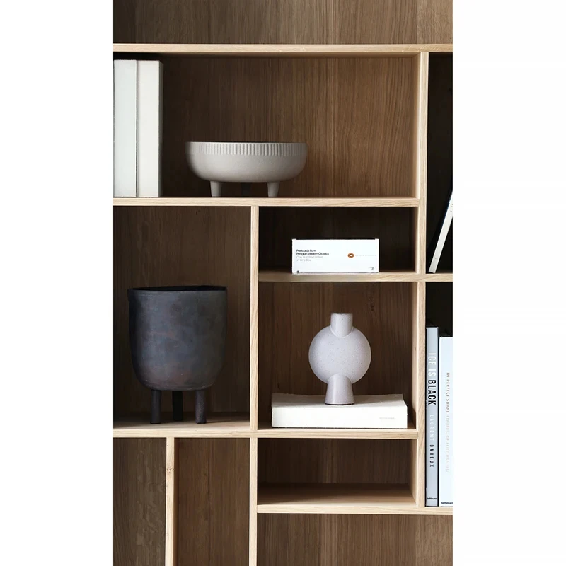 Nordic bookcase solid wood display locker