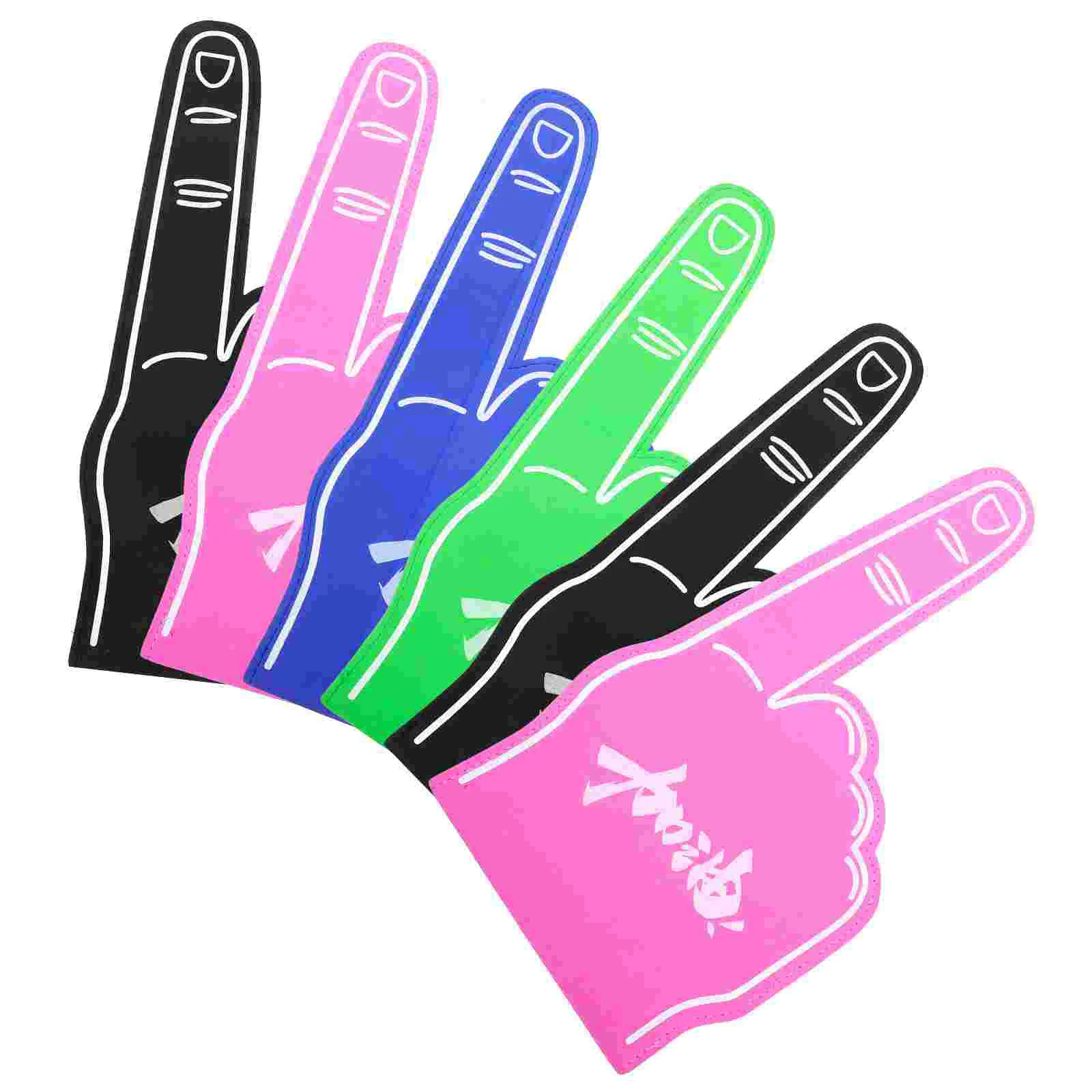 6 Pcs Hand Support Props Cheering Foam Fingers for Sporting Events Cheerleading Toys Gift Eva Palm Child Fan Portable