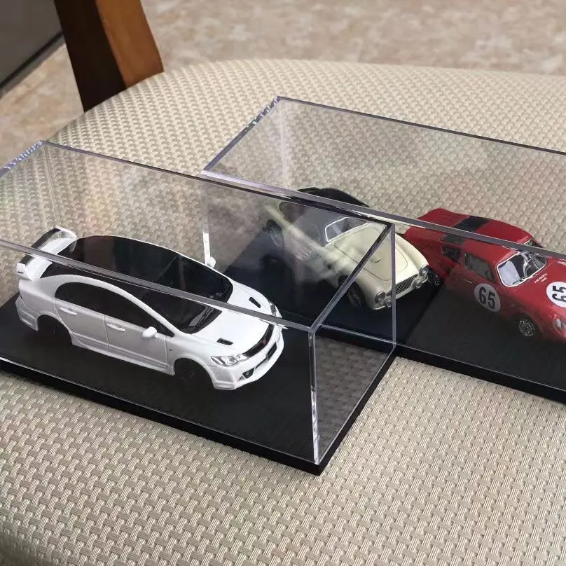 1/18/24/32 Car Dust Storage Boxes One-piece Molded Clear Acrylic Display Boxes 5 Colors Base Stackable Storage Boxes