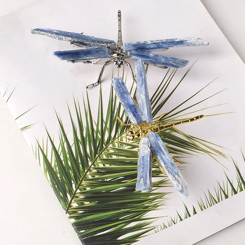 Promotion! Kyanite Dragonfly Figurine Crystal Stone Crafts Butterfly Mineral Home Decoration