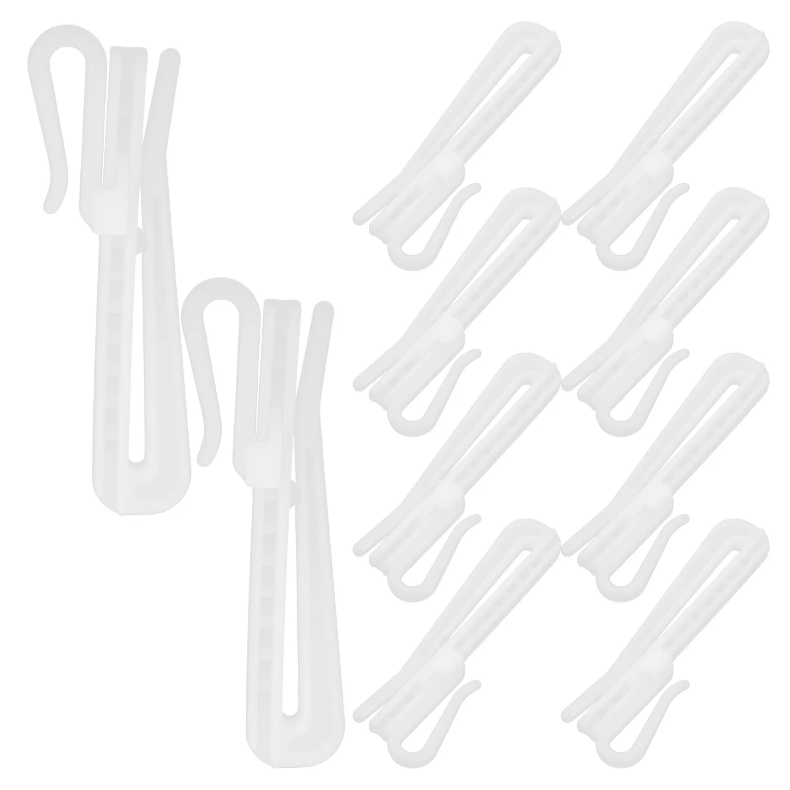 50Pcs Adjustable Plastic Pinch Pleat Hooks for Curtains Pleated Drapery Hooks Secure Stable Install Multiscene Decor
