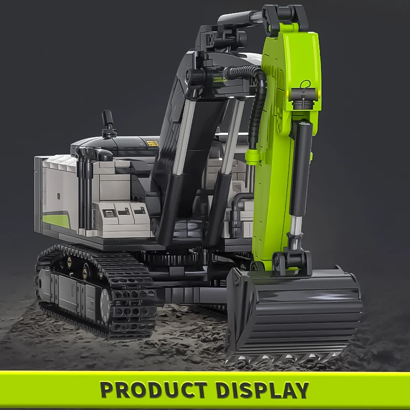 Excavator children's assembly building blocks hook machine construction vehicle toy crane tipping bucket trailer shovel model