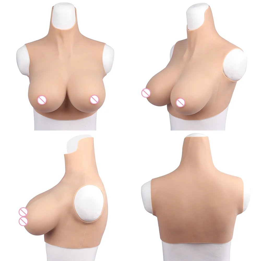 KnowU BCDE Cup Cotton Filler Fake Chest Water Drop Breasts Form Cosplay Boobs for Drag Queen Sissy Crossdresser Transgender