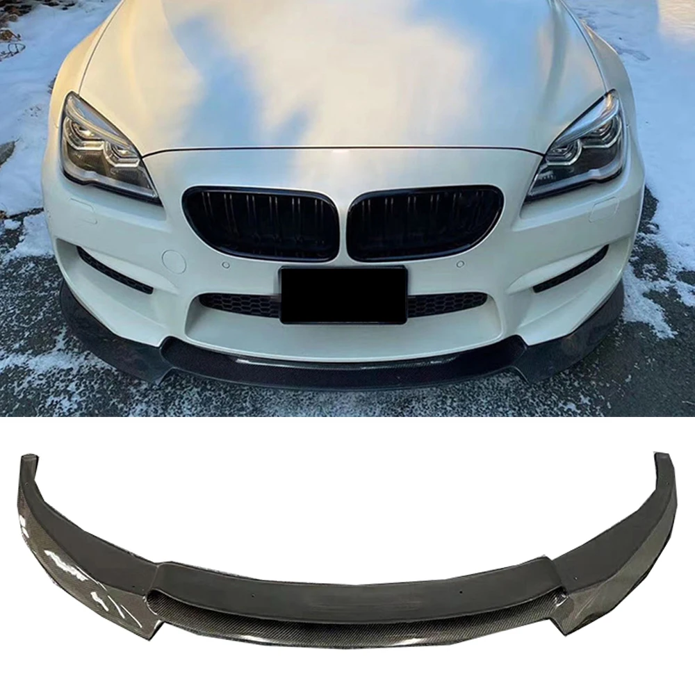 Front Bumper Lip Splitters Spoiler for BMW 6 Series F06 F12 F13 M6 Base Sedan Convertible Coupe 2014 - 2017 Carbon Fiber / FRP