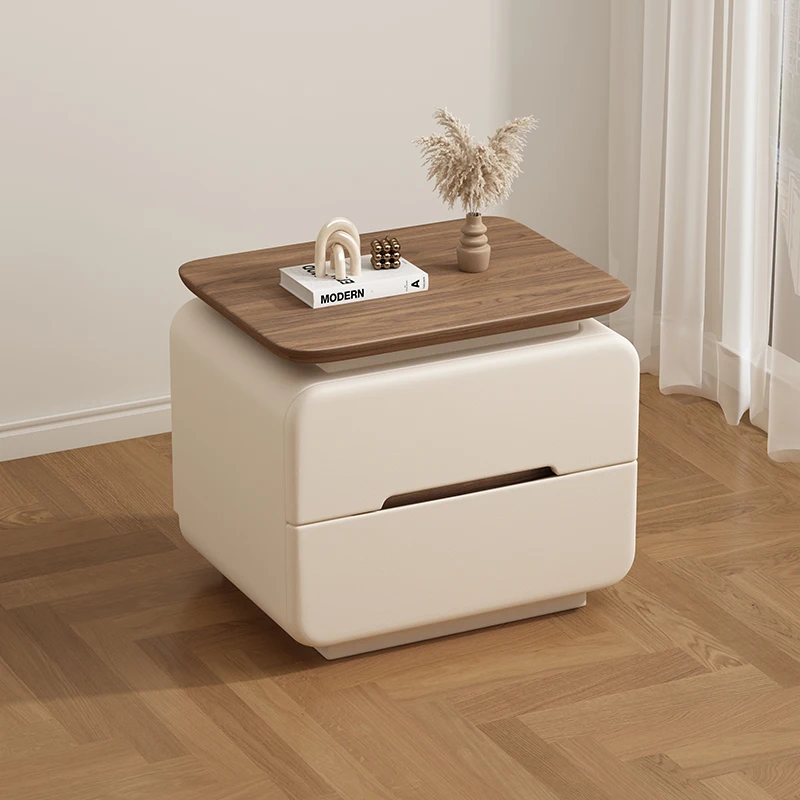 

Nordic Aesthetic Nightstand Modern Simple Storage Luxury Night Table Minimalista Italian Cajones De Dormitorio Bedroom Furniture