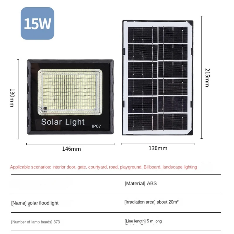 2023 Solar Flood Light 373 LED Solar Lamp Spotlight LED High Power Light Remote Control IP67 Waterproof Outdoor Street Lights