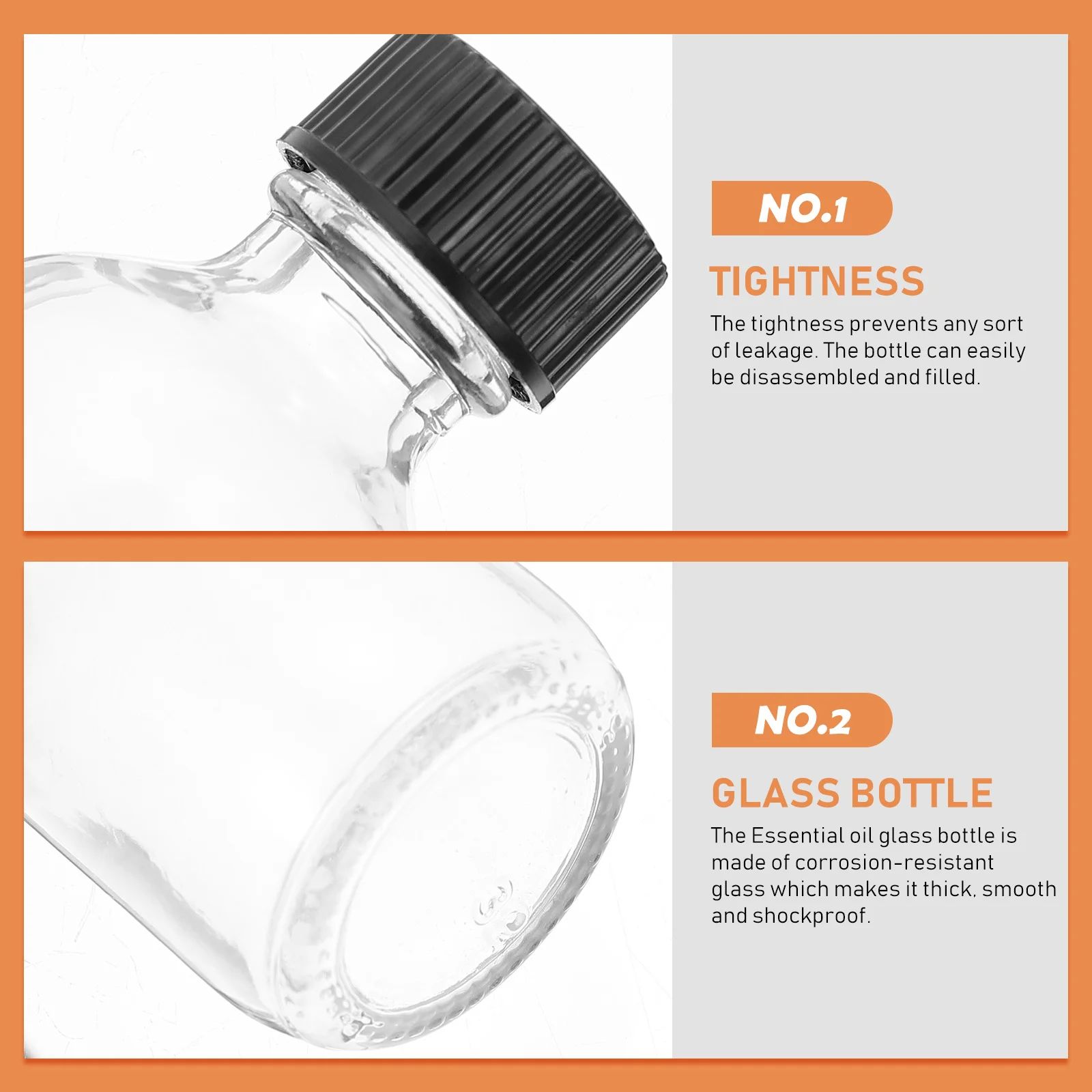 

15Pcs Glass Essential Oil Bottles Thick Smooth Leakproof Small Portable Containers Travel Sample Vials