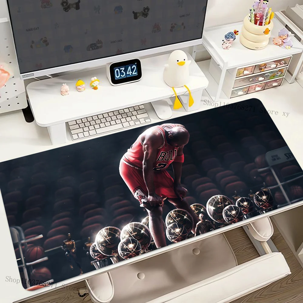 1PC B-Basketball Player M-Michael Jordan Mouse Mat Desk Mat With Pad Gaming Accessories Prime Gaming XXL Keyboard Pad Padding