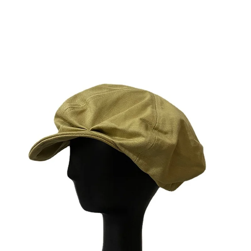 

Ins Net Red Fried Street Big Head Cloud Beret Female Trendy Face Small Octagonal Hat Fashionable Short Brim Pleated Duck Tongue