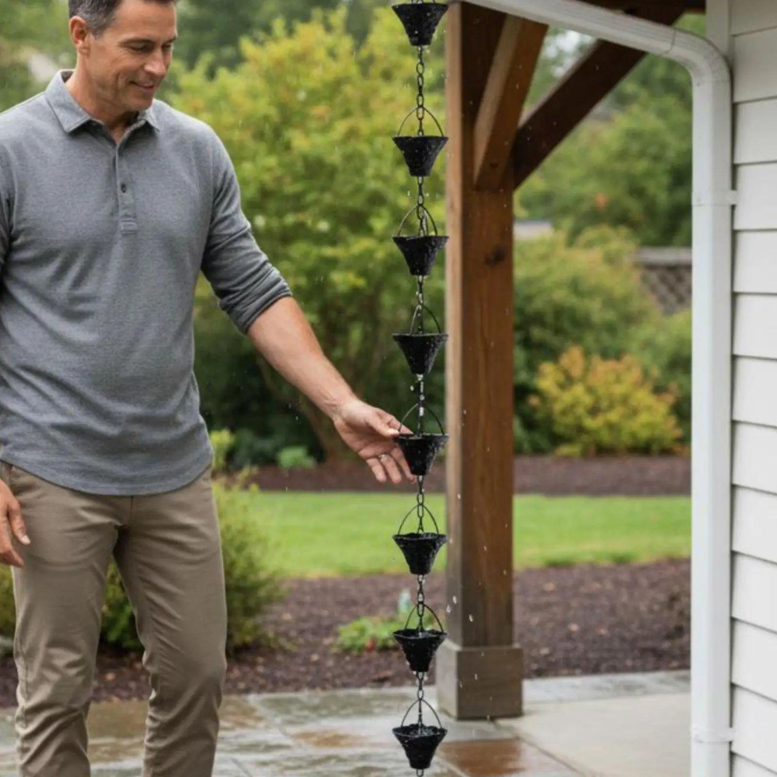 Link Rain Chain European Design Rainwater Catcher Easy to Hang